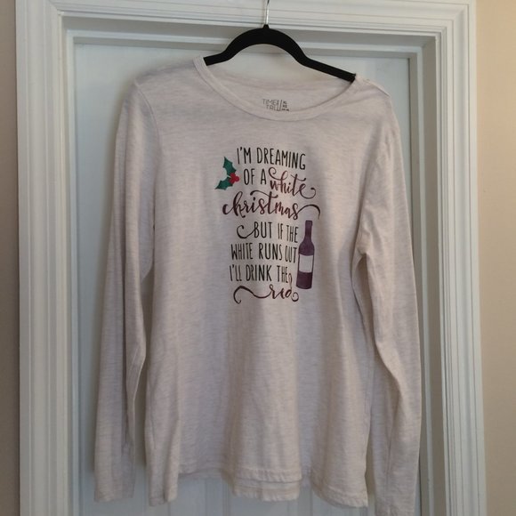 Christmas Long Sleeve Graphic Tee Wine! - Picture 6 of 7